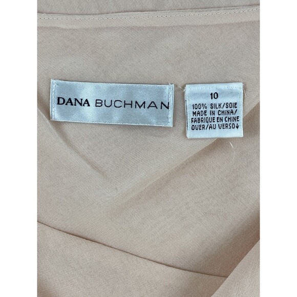 Dana Buchman Womens' Silk Sleeveless Layered Drapey Feminine Flowy Peach Top 10 - Picture 5 of 11